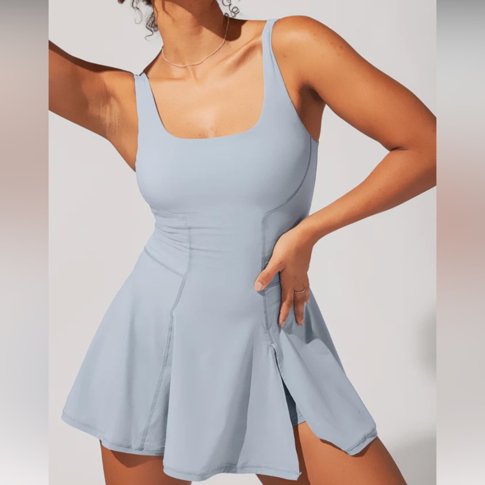 Women's Light Blue Mini Dress - Picture 4 of 10